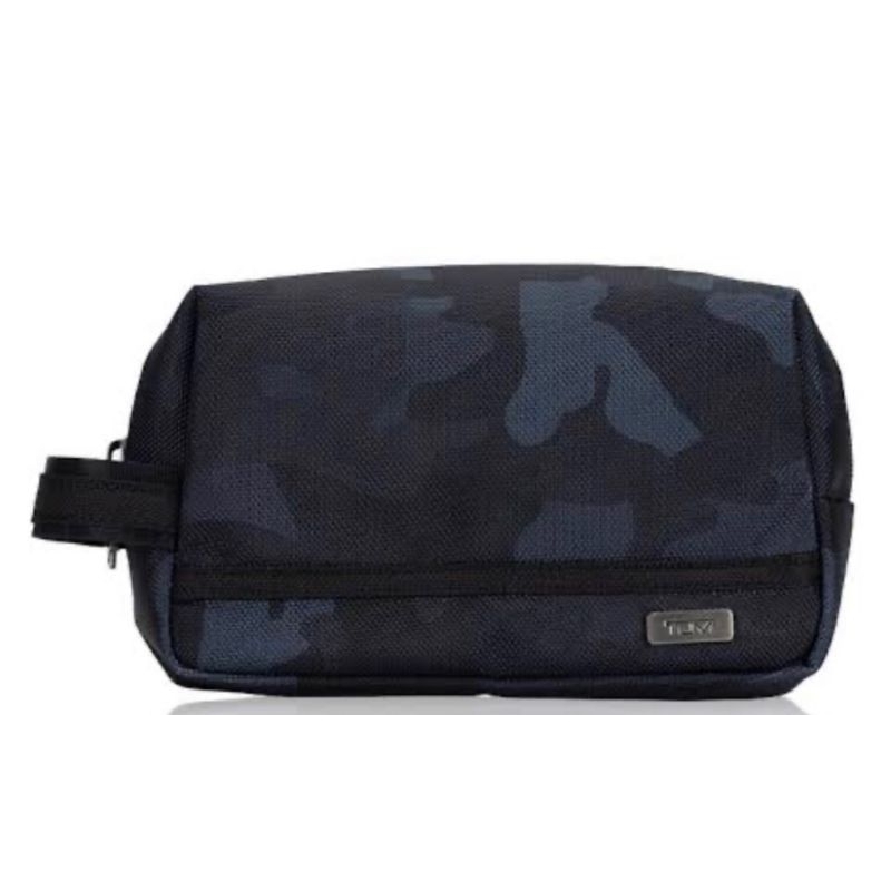 TUMI Authentic Original Medium Pouch Navy Camo Hardware Silver s