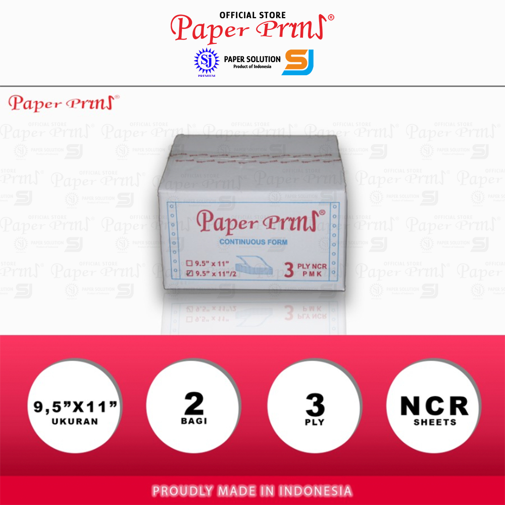 

Paperpryns Kertas Continuous Form 3PLY NCR PRS 9,5" x 11"/2 (Bagi 2)