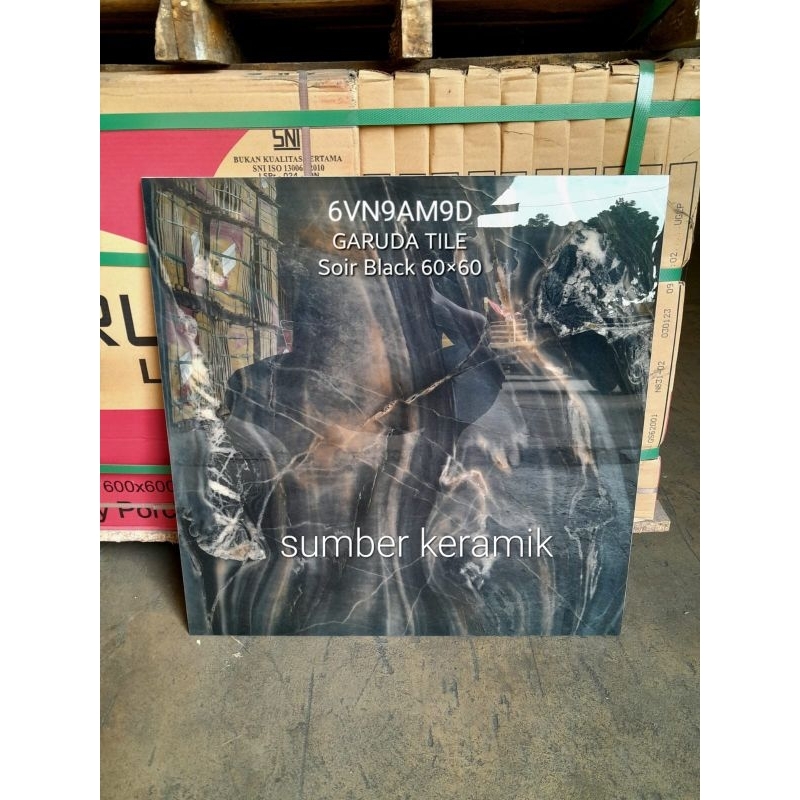 Granite lantai 60x60 Soir black / Garuda tile / Glazed Polished