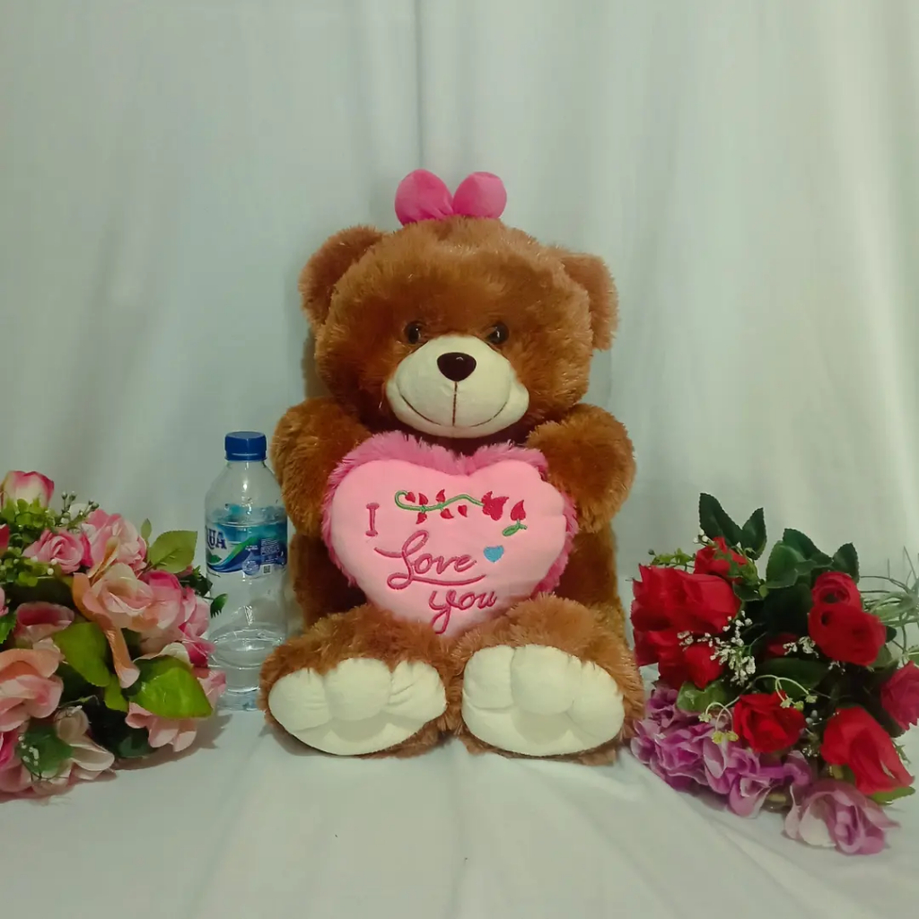 Bear Bando 16" 900 gr 55 cm 75000 Boneka Beruang Pakai Bando Imut