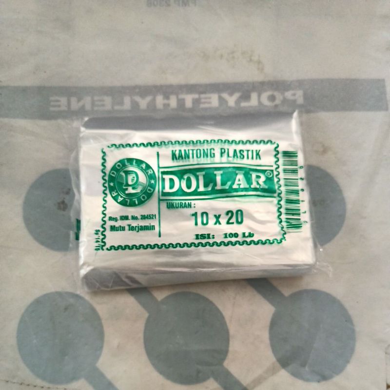 plastik 10x20 dollar dan buram ( 5- 10 bungkus