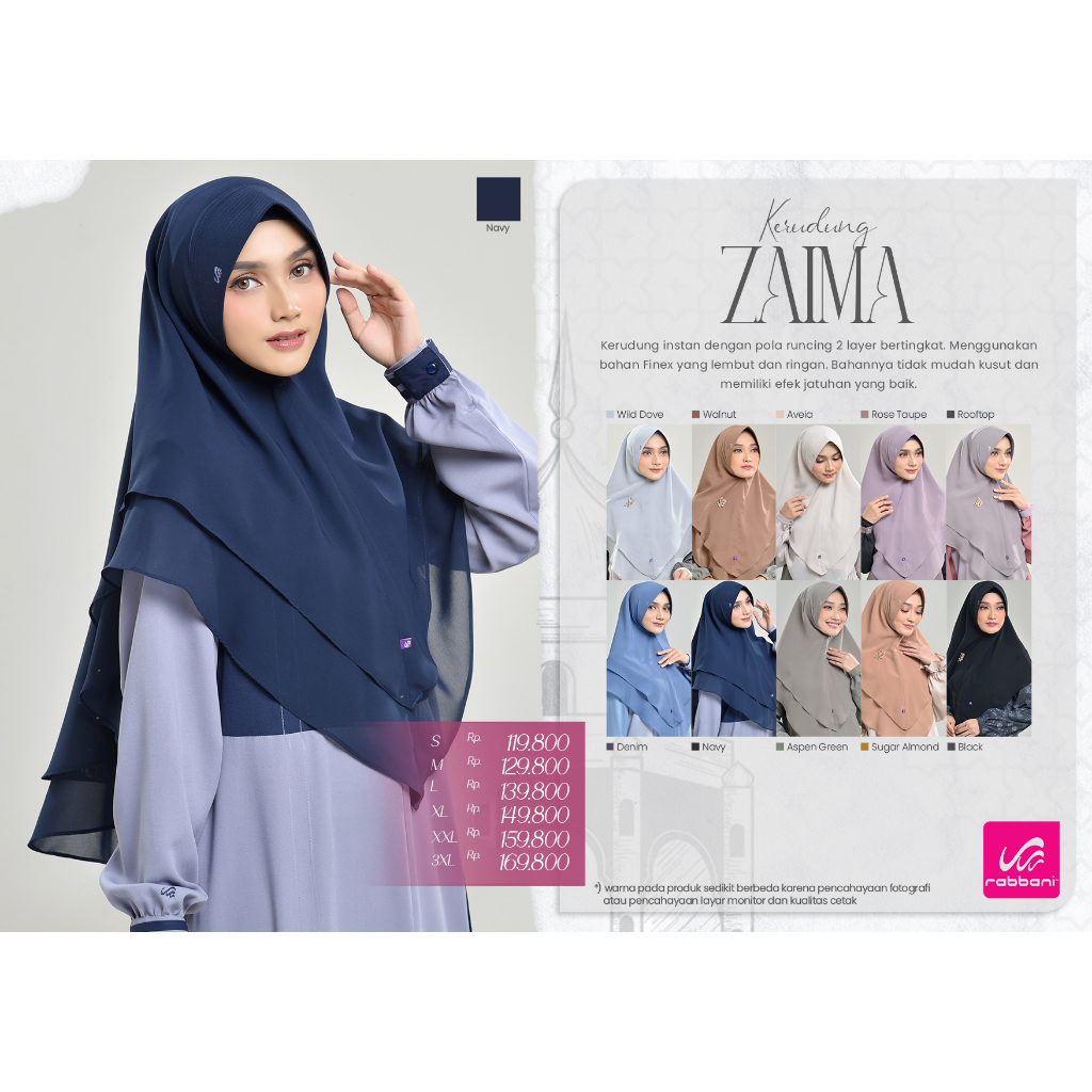 Kerudung Instant Zaima Rabbani Ori