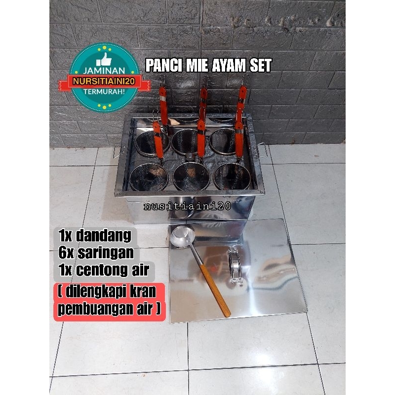 Dandang mie ayam/Panci mie ayam/Tong mie ayam Set