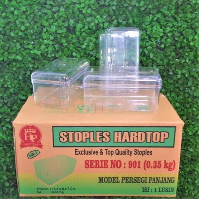 TOPLES PLASTIK HARDTOP 901 350gr TOPLES KUE KERING DESSERT BOX PERSEGI PANJANG PER DUS 12 PCS