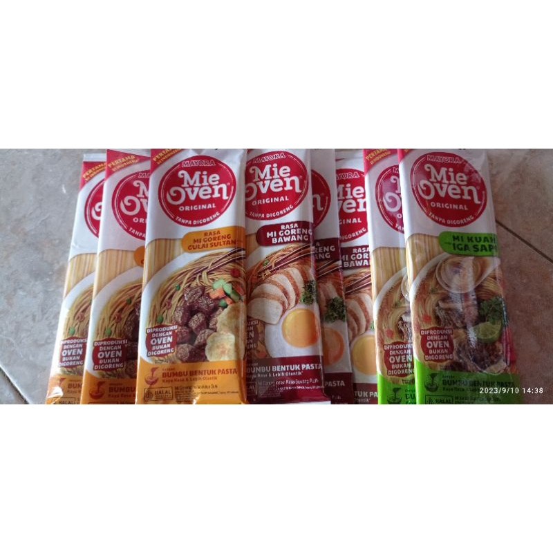 

6pcs MAYORA MIE OVEN Mie nya Lurus Bumbu Bentuk Pasta rasa Mie Goreng GulaiSultan/Mie Goreng Bawang/Mie Kuah Iga Sapi