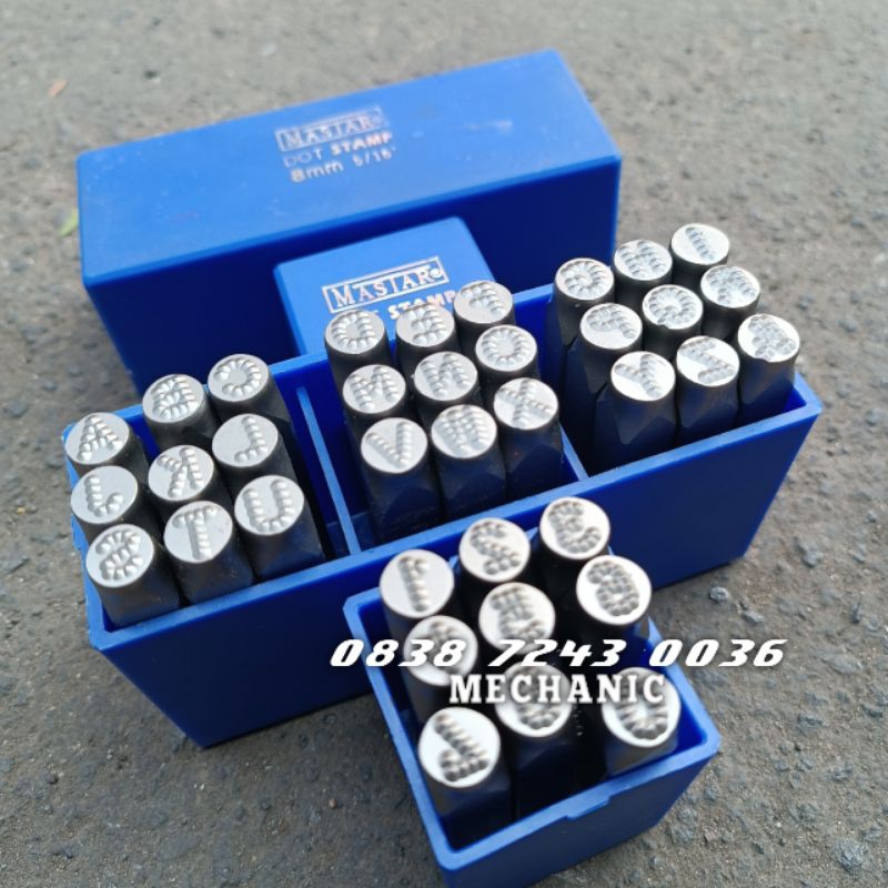 

Letter dot stamp punch mastar 8 mm alat ketok hurup angka set model bintik 8 mm set A-Z dan 0-9