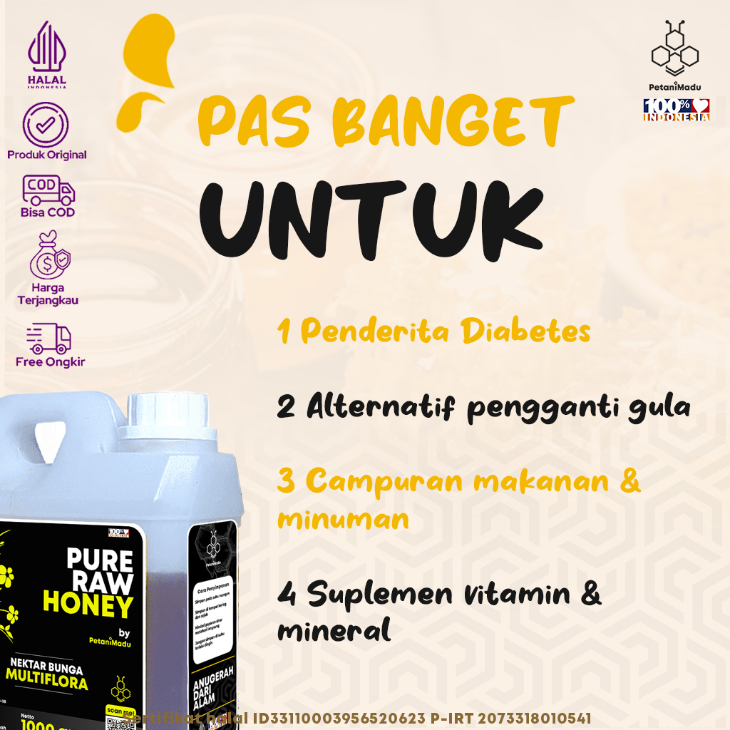 

XMASTER GROSIR 5 KG - MADU ASLI MURNI MULTIFLORA ORIGINAL HONEY 100%