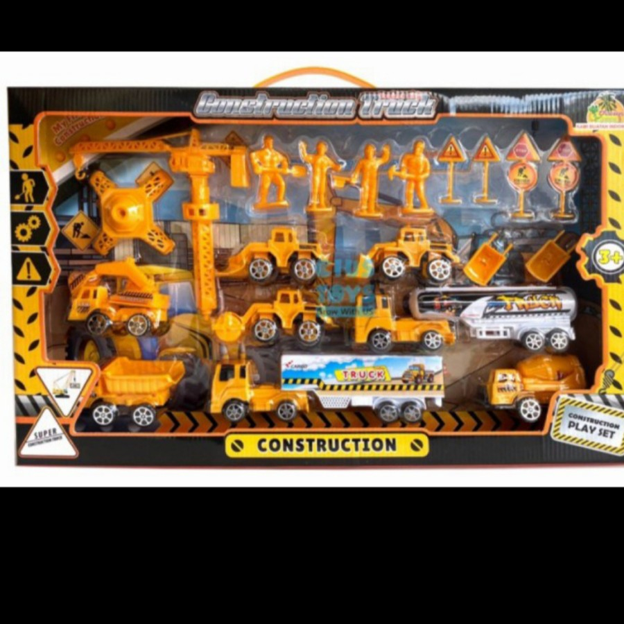 mainan konstruksi crane set mainan truk konstruksi anak anak