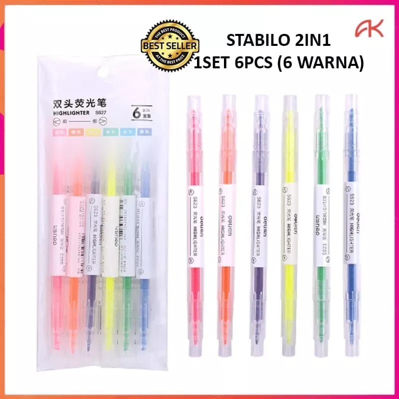 

*STABILO WARNA WARNI 2 SISI SET ISI 6PCS 6IN1*