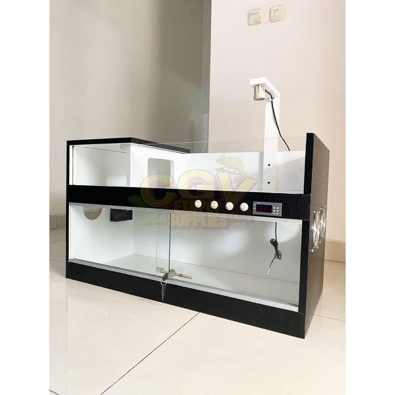 Terarium + Torto Table Kandang Reptil kura kura darat iguana