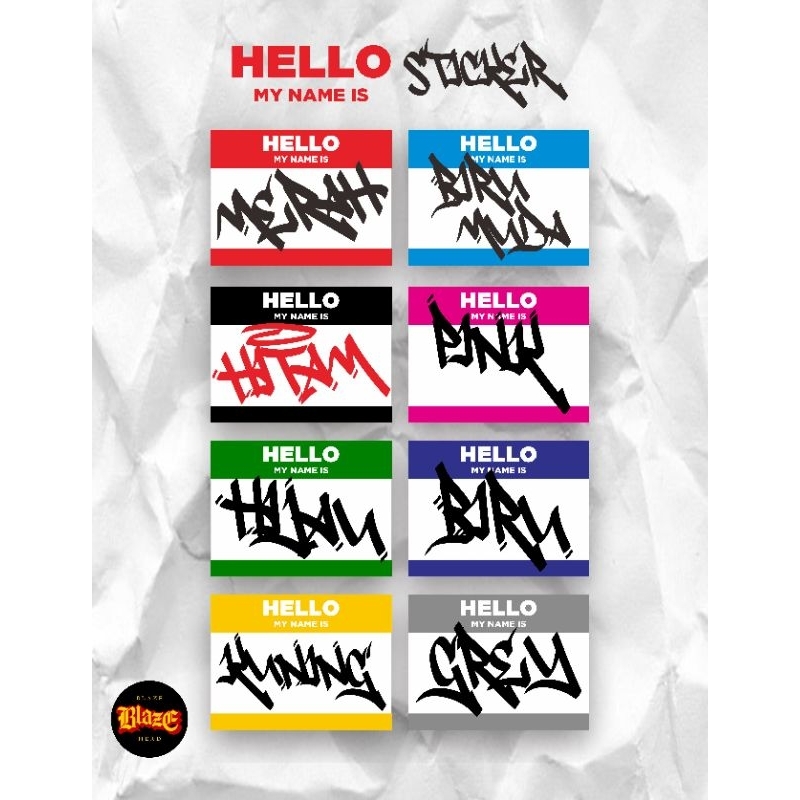 sticker Hello My Name Is