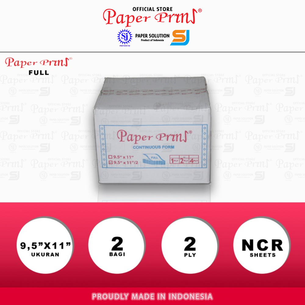 

Paperpryns Kertas Continuous Form Full 2PLY NCR 9,5" x 11/2 (Bagi 2)