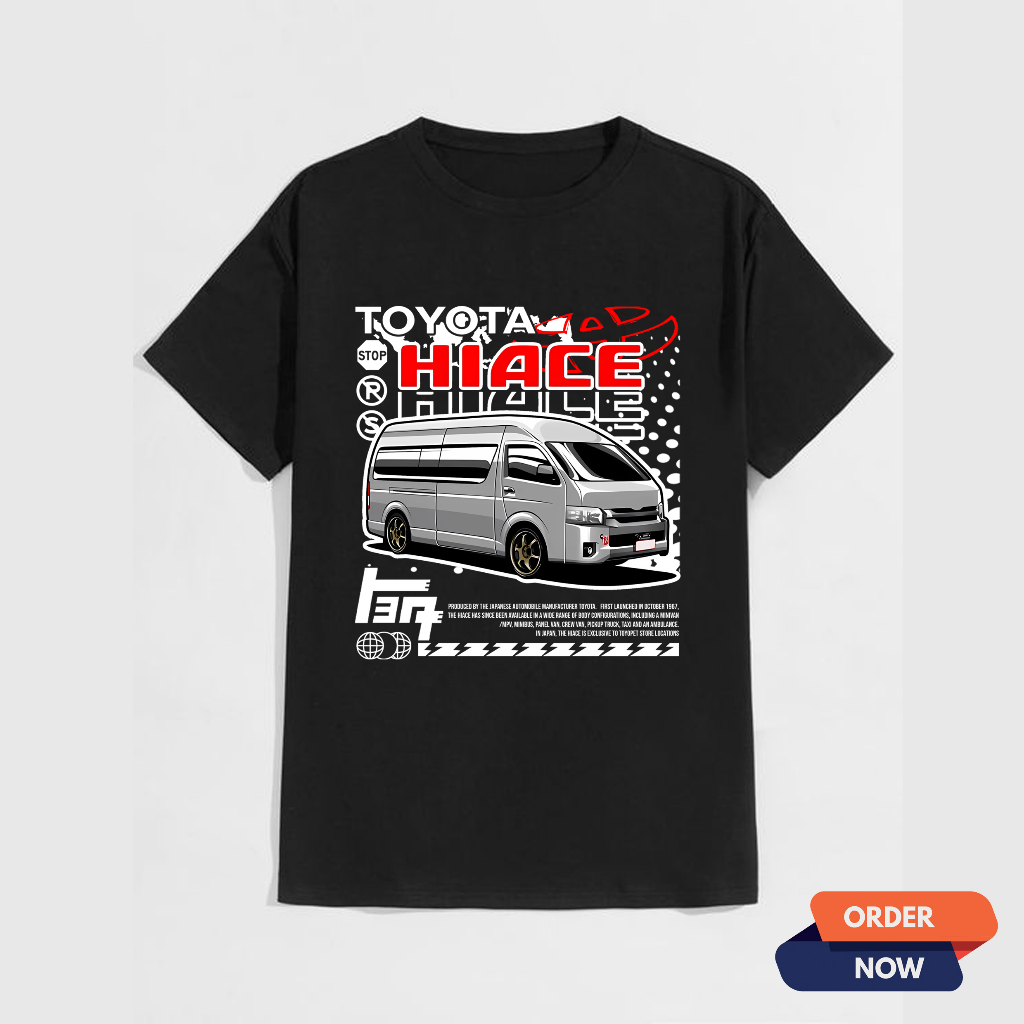 KAOS TOYOTA HIACE / BAJU OTOMOTIF PRIA / ATASAN DISTRO