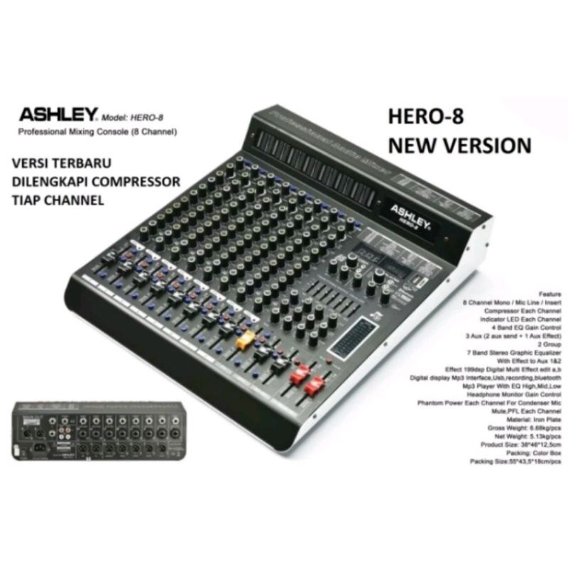 Mixer Ashley Hero 8 New Version 8 Channel ORIGINAL