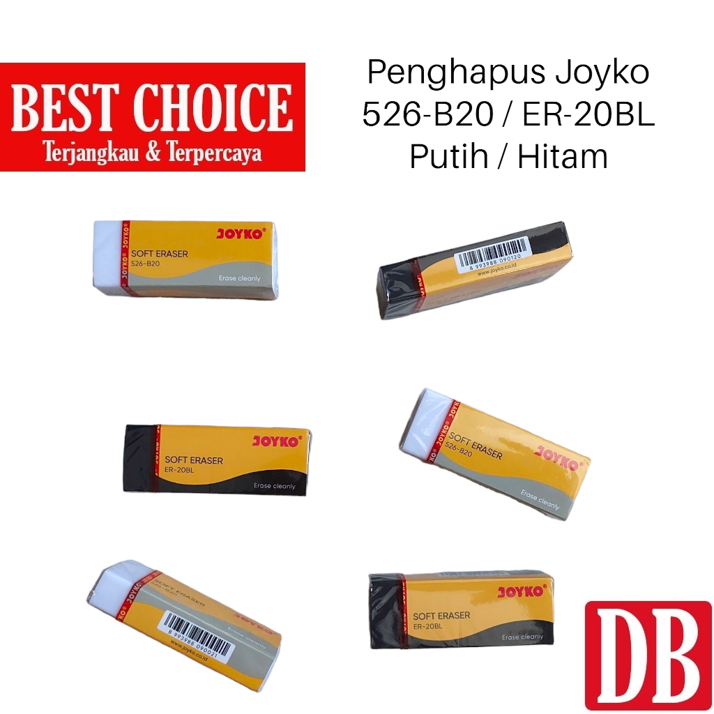 

(1pcs) Penghapus / Eraser Joyko Besar ER-20BL (Hitam) / 526 B20 (Putih) 1pcs