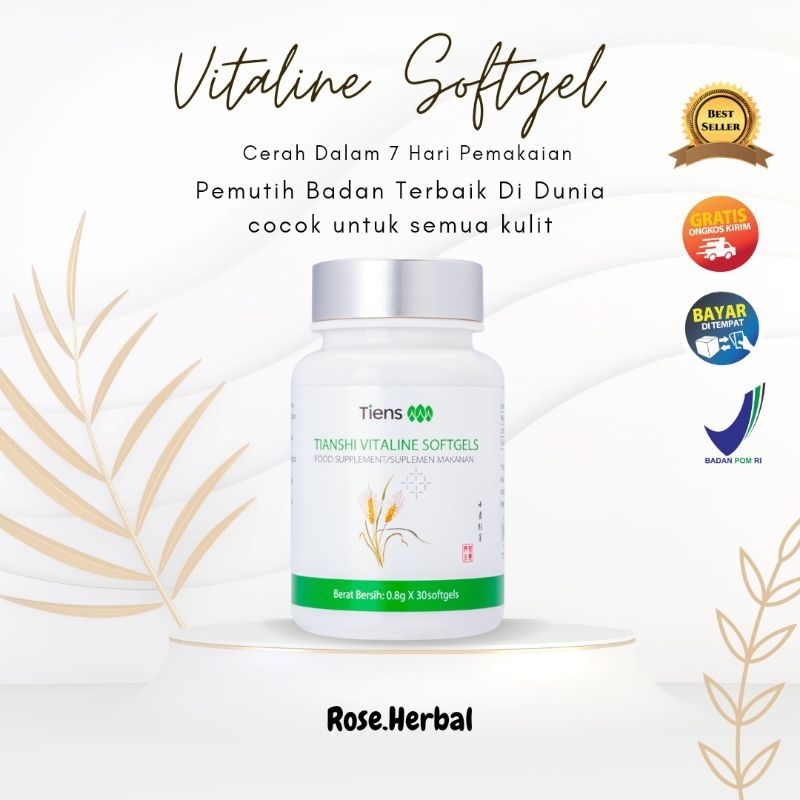 Vitaline Softgels Tiens / Pemutih Badan Terbaik didunia / Suplemen kecantikan / suplemen pemutih bad