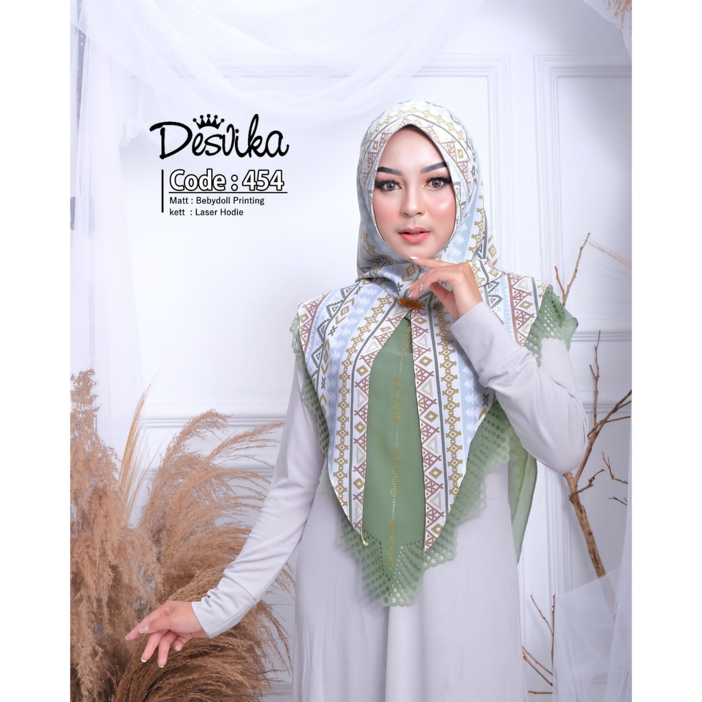 KHIMAR DESVIKA HOODY  DC 454 KHIMAR CERUTY MOTIF ORI DESVIKA