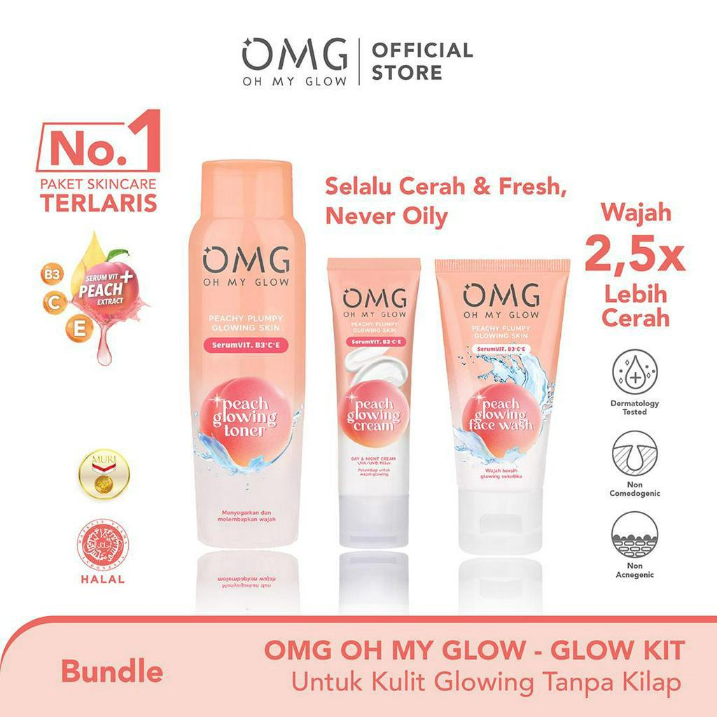 OMG Oh My Glow - Glow Kit Paket Perawatan Wajah untuk Kulit Tampak Glowing, Mencerahkan, dan Tampak Sehat