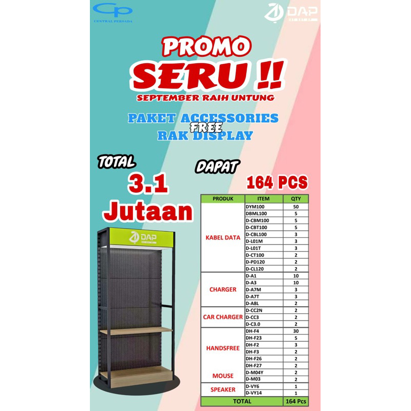 PAKET RAK DAP DAY DAY UP / aksesories hp / rak hp / rak aksesories / grosir aksesories hp / headset 