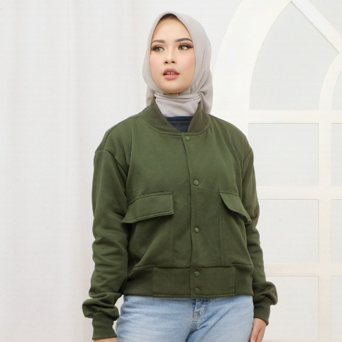 Zarra Crop Bomber - Jaket Crop Bomber Wanita