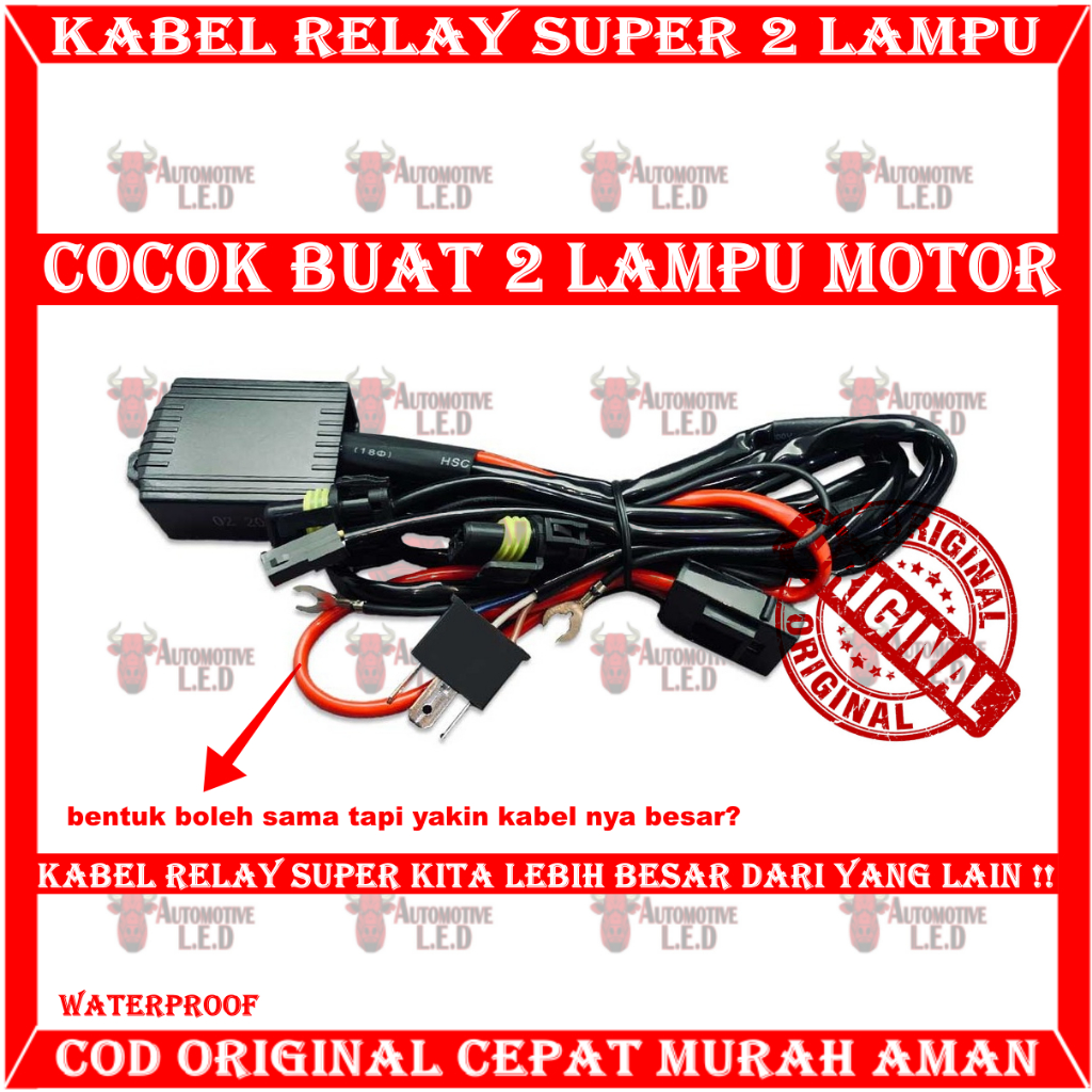 ORIGINAL KABEL RELAY BILED MOBIL RELAY SUPER 2 BILED | KABE RELAY HID MOBIL KABEL 2 LAMPU