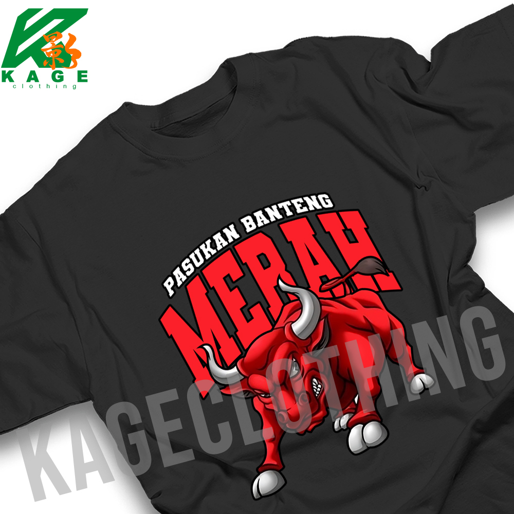 Kaos partai BANTENG MERAH PDI  Tshirt baju distro cotton combed 30s UNISEX KAOS PARODI KAOS PARTAI R