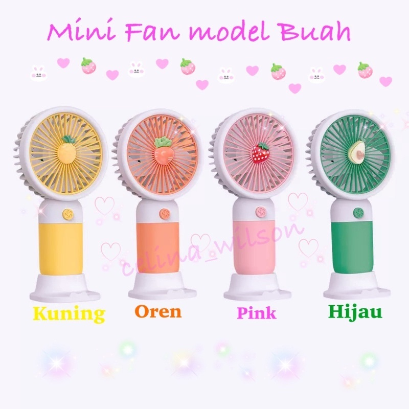 Kipas Angin Genggam Mini Portable Motif Buah / Kipas Angin Buah Cute Fan USB Charge