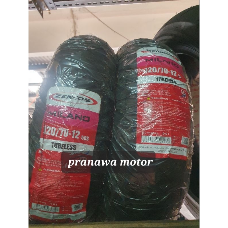 Ban Zeneos 120/70 ring 12 Yamaha Fazzio Vespa Matic Tubeless