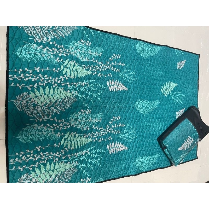 Karpet Quilting Karakter Murah Ukuran Standar - Alas Lantai Motif Bunga Warna Hijau