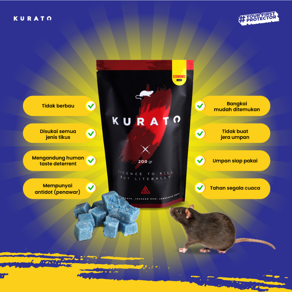 Promo 7.7 KURATO Original Racun Tikus Paling Ampuh Mati di Tempat Terang ASLI Hologram khusus KURATO