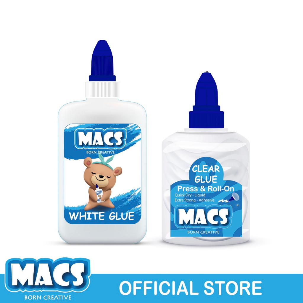 

Macs Fun Bundle Lem Cair Bening dan Lem Putih Liquid Clear Glue 50 gr and White Glue 60 ml