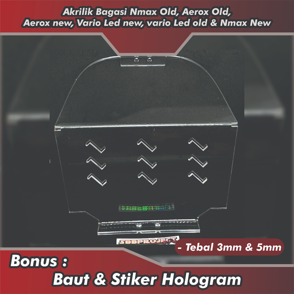 Akrilik downdraft / akrilik bagasi downdraft nmax old, aerox old, aerox new, new vario, Vario led ol