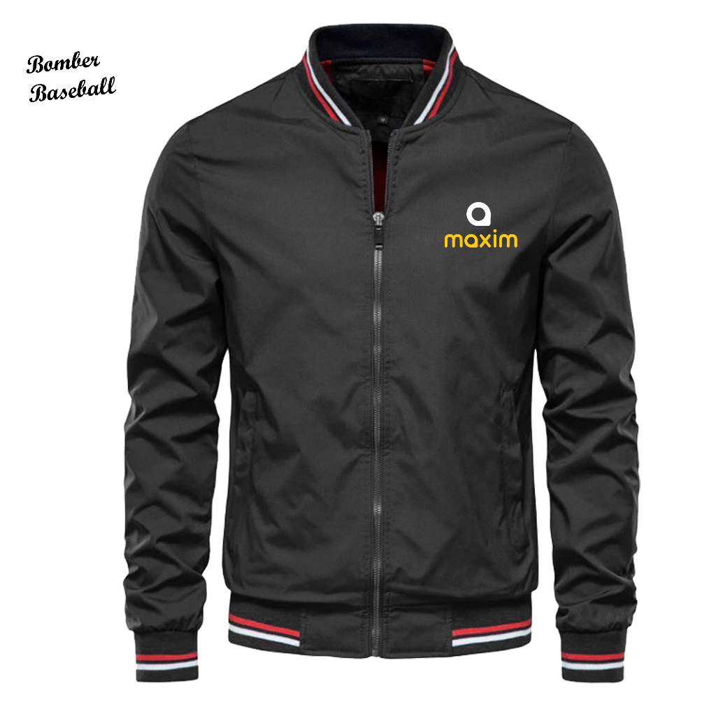 Jaket Maxim Bomber Baseball/ Jaket Maxim Hitam/ Jaket Maxim Murah/ Jaket Maxim Driver/ Jaket Maxim T