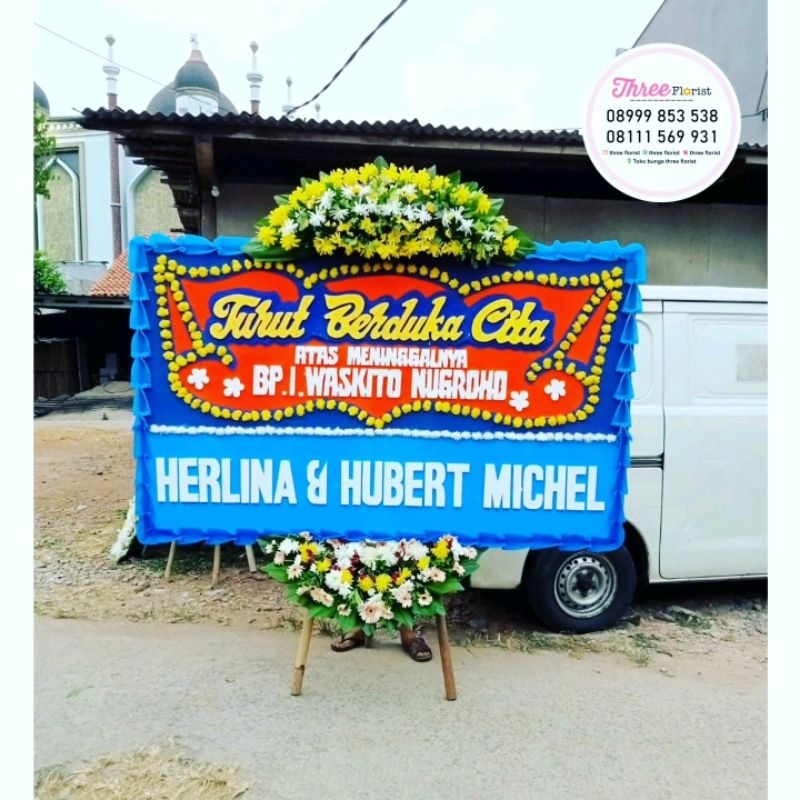 bunga papan duka cita bandung / bunga papan ucapan berduka / karangan bunga papan ucapan