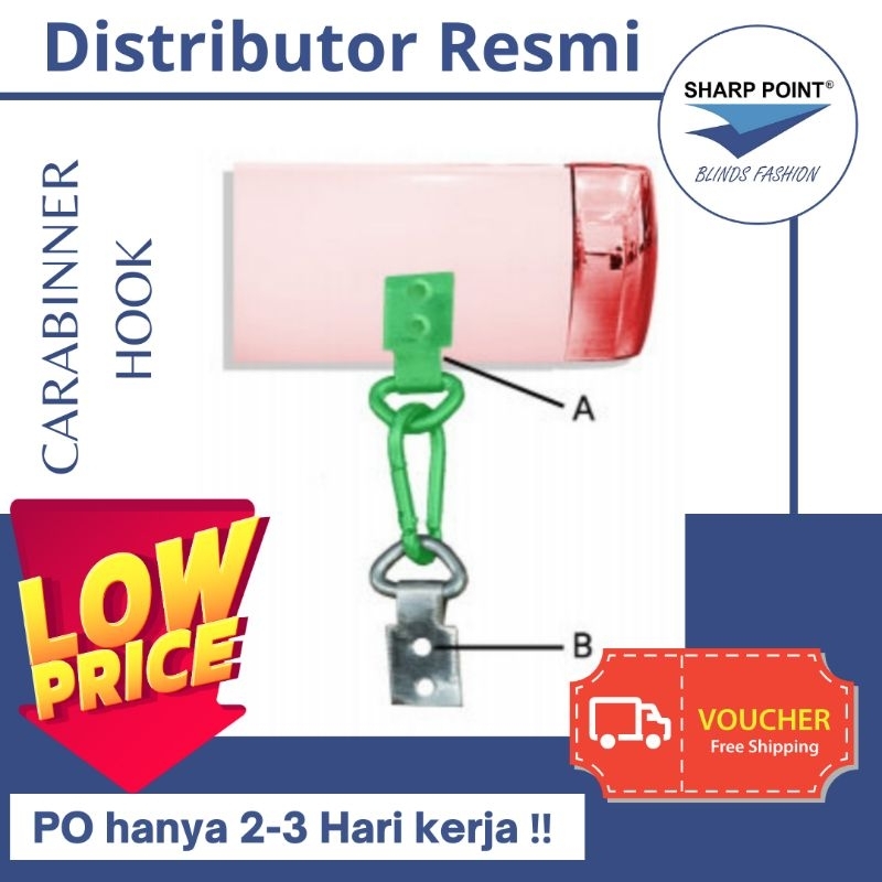Carabiner Hook, Penahan Angin Roller Blind, Penahan Roller Blind