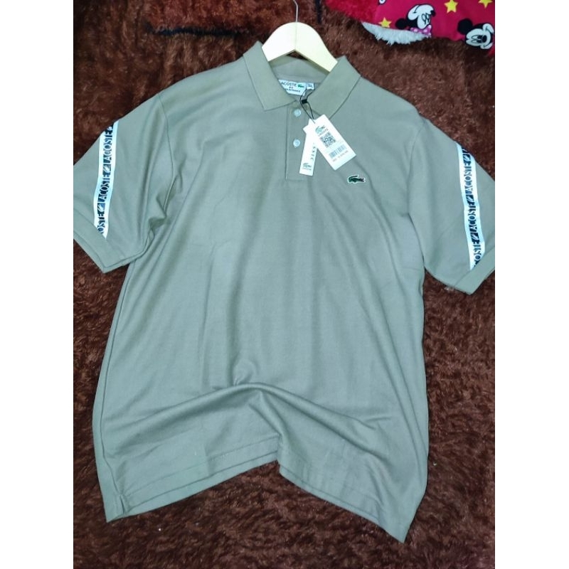 Kaos Kerah/ Polo Shirt Branded Warna Coklat Susu logo buaya