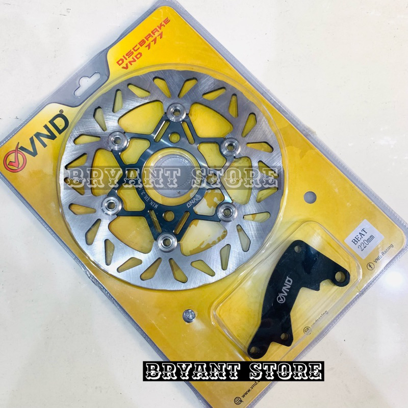 PIRINGAN CAKRAM DEPAN VND ORIGINAL 220MM 777 FLOATING ORIGINAL BEAT SCOOPY VARIO 110 VARIO 125 VARIO 150 VARIO 160 FAZZIO SPACY FINO DISC DISK BRAKE 220 MM VARIO110 VARIO125 VARIO150 VARIO160 LUBANG BAUT 4 DISKBRAKE DISCBRAKE