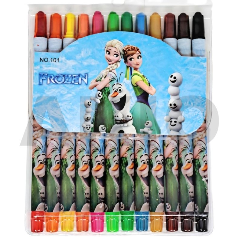 

Crayon Putar Panjang Karakter FROZEN ELSA ANNA BRH 101 12 Warna Rolling Twist Krayon