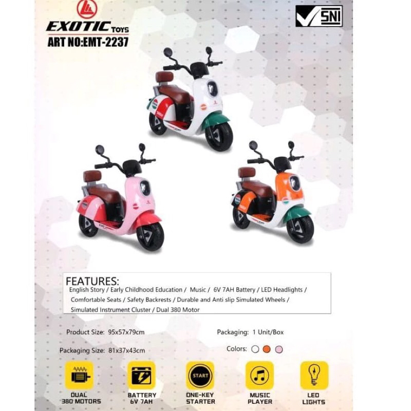 Motor aki anak 3 roda exotic 2237