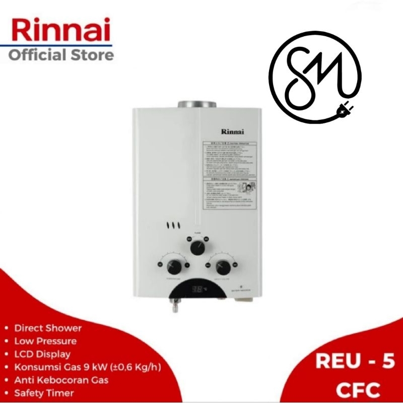 Gas Water Heater Rinnai REU-5CFC 5 Liter REU 5 CFC