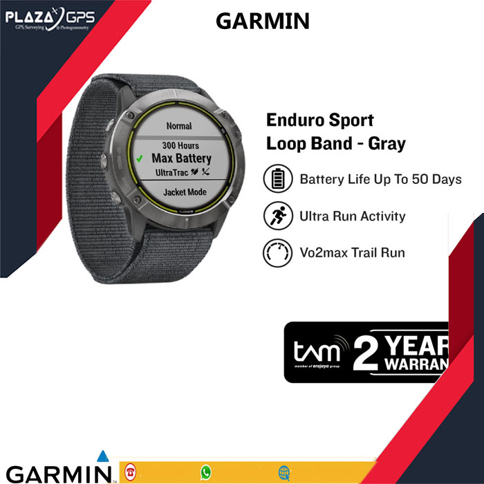 Garmin Enduro - Silver with Gray Loop Band - 010-02408-40 Garansi Resmi