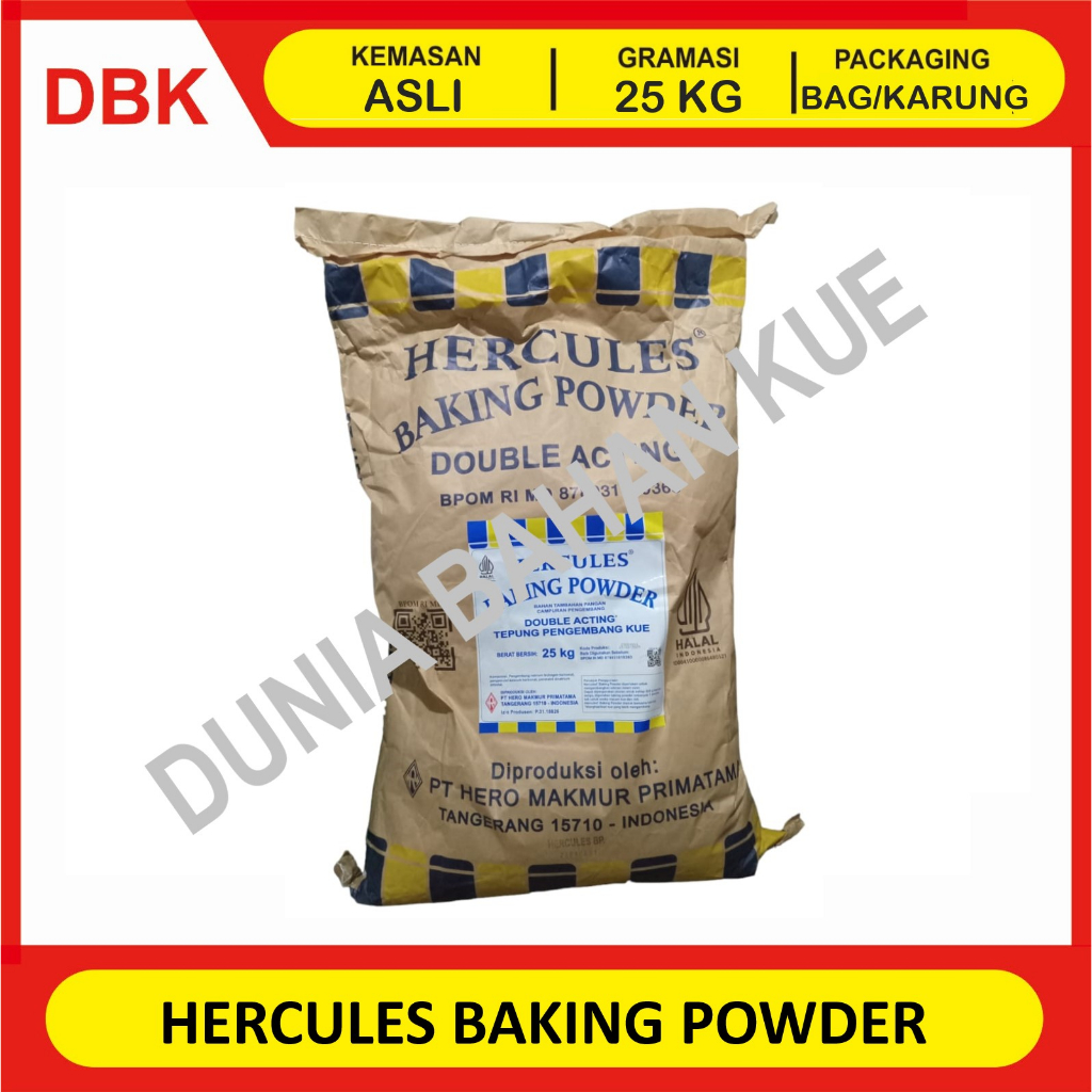 

BAKING POWDER merk HERCULES. PENGEMBANG. FOOD GRADE - 25 KG