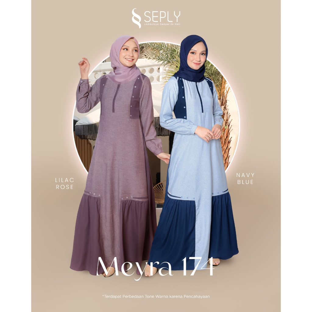 GAMIS TERBARU SEPLY MEYRA 174 LILAC ROSE & NAVY BLUE