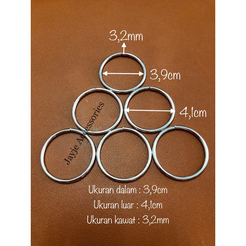 ring bulat besi 3,9cm / ring o besi 39mm / ring bulat besi 3,9cm kawat 3,2mm / O 3,2 - 39
