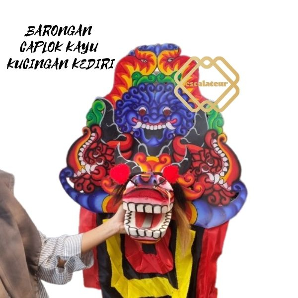 Produk Terbaru BARONGAN  CAPLOK KAYU  KUCINGAN KEDIRI - Barongan Kayu Sablon Jamang Jumbo | Mainan A