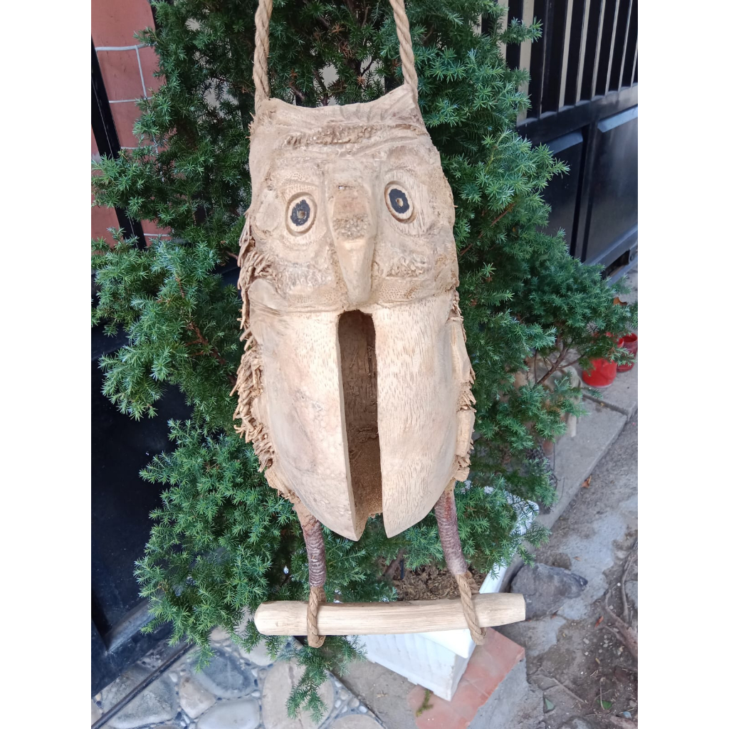 KENTONGAN Motif  BURUNG HANTU Kentongan Dari AKAR BAMBU