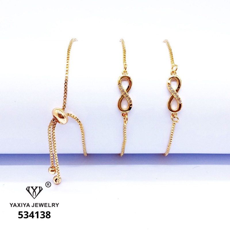 Gelang serut infinity anti karat anti luntur lapis emas