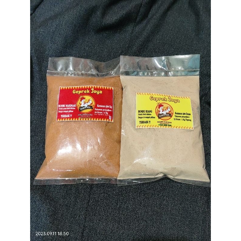 

Paket hemat 1 kg bumbu biang 500 gram dan bumbu marinasi 500 gram