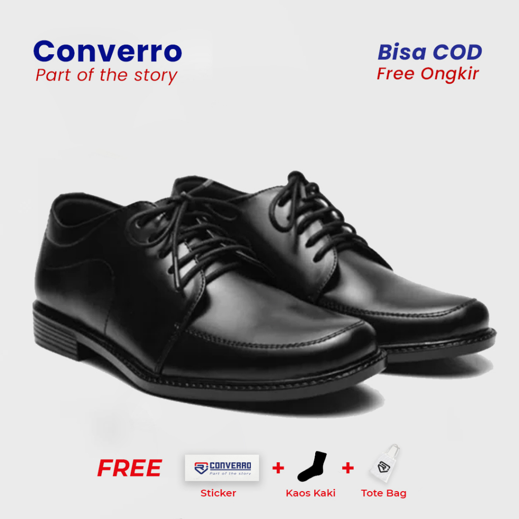 [ FREE KAOS KAKI + BOX ] CONVERRO - Pantofel Pria Tali Sepatu Kerja Formal Sepatu Pria sepatu Oxford