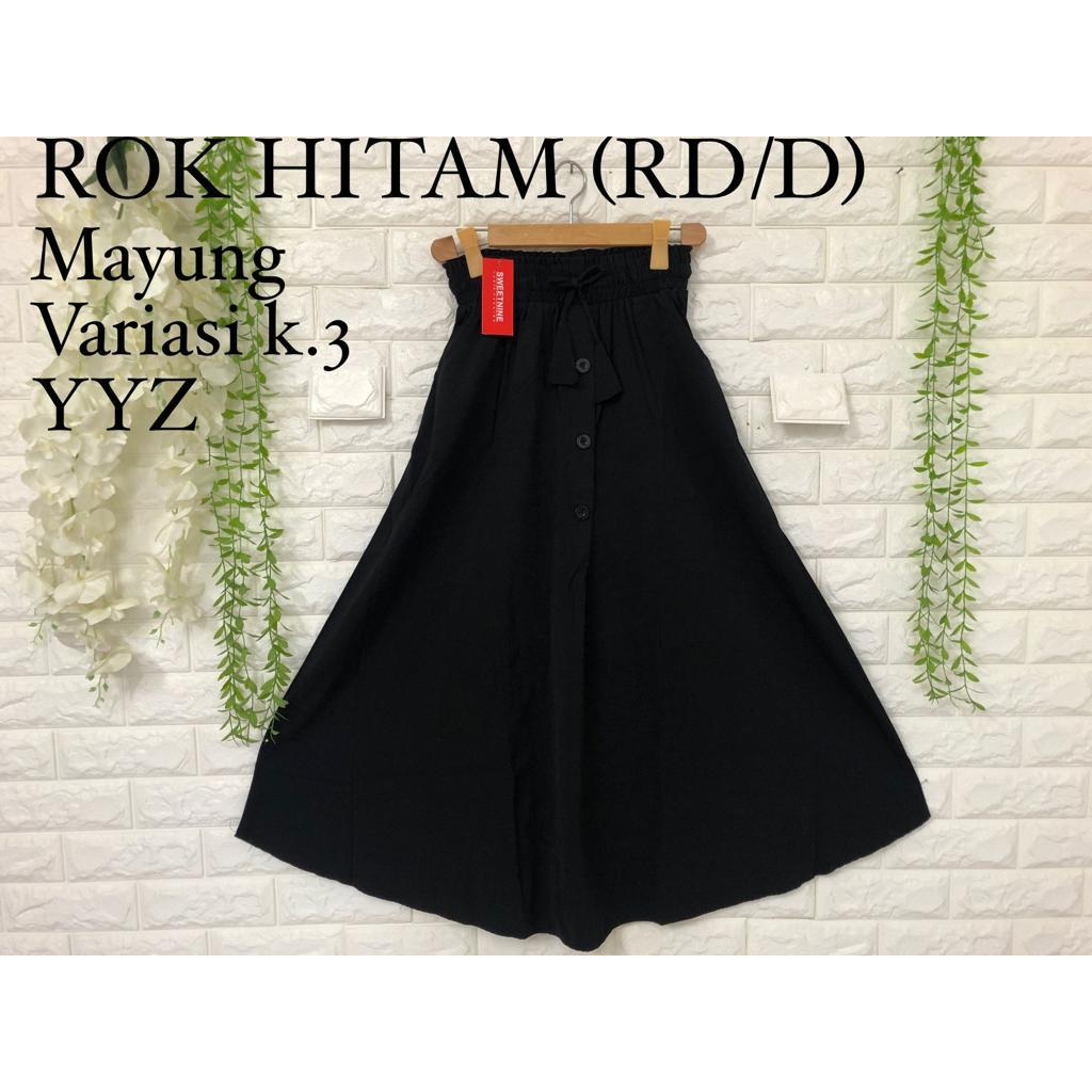 ROK HITAM POLOS PAYUNG❤️SWEETNESS